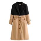 Tone-tone Belted Trench Coat