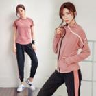 Set: Zip Hoodie + Short-sleeve Sports T-shirt + Sweatpants