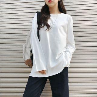 Slit-side Loose-fit Long T-shirt