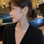 Sterling Silver Alloy Heart Stud Earring 1 Pair - Gold - One Size