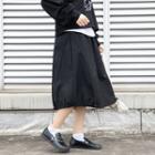 Elastic Waist Lace-trim Plain Midi Skirt