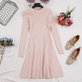Round Neck Knit A-line Dress