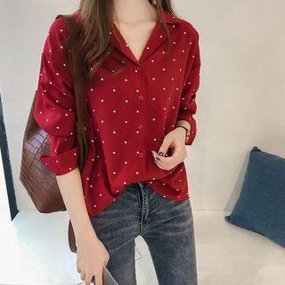 Dotted Open Collar Shirt