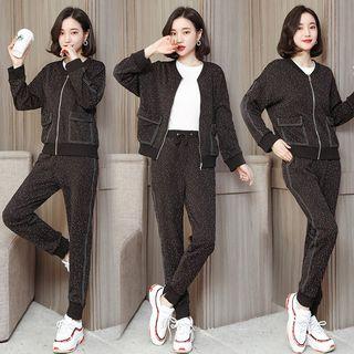 Set: Dotted Zip Jacket + Dotted Harem Pants