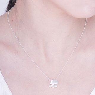 925 Sterling Silver Faux Pearl Cloud Necklace