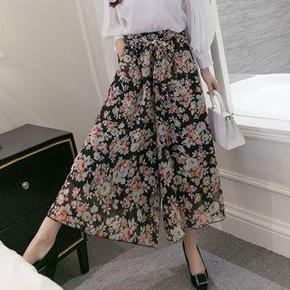Floral Wide-leg Pants