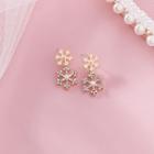 Faux Pearl Snowflake Dangle Earring 1 Pair - As Shown In Figure - One Size