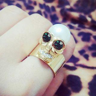 Skull Open Ring Gold - One Size