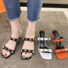 Studded Stiletto Heel Slide Sandals