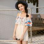 Floral Print Ruffle Strap Dress