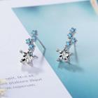 Rhinestone Star Earring Platinum Plating - One Size