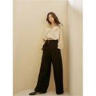Seam-front Wide-leg Pants With Belt
