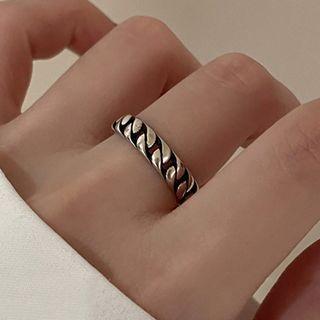 Chain Alloy Open Ring Silver - One Size