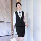 Shirt / Ruffled Vest / Skirt / Dress Pants