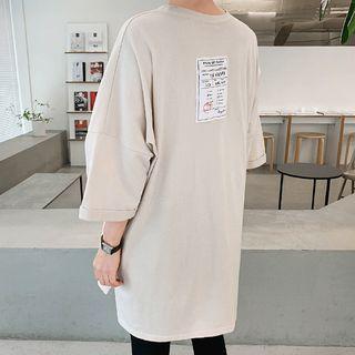 Letter-patched Dip-back Oversized T-shirt