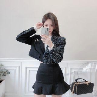 Color-block Cropped Blazer