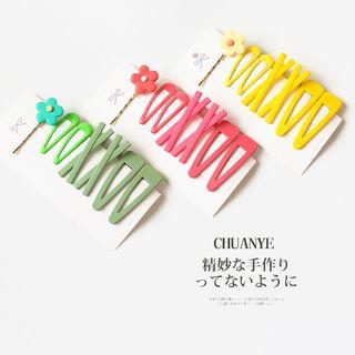 Set: Floral / Matte Hair Pin / Hair Clip (assorted Designs)