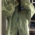 Washed Denim Jacket Green - One Size