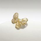 Butterfly Rhinestone Alloy Brooch 1pc - Gold & Beige - One Size