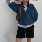 Henley Denim Hoodie