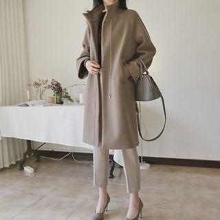 High-neck Zip-front Coat