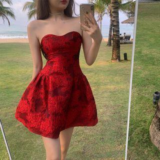 Strapless Lace Mini A-line Dress