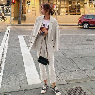 Set: Double Breasted Blazer + Dress Plants