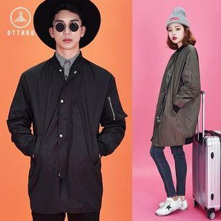 Couple Snap-button Long Flight Jacket