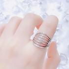 925 Sterling Silver Layered Ring J952 - As Shown In Figure - One Size