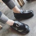 Chunky-heel Platform Buckled Loafers