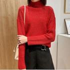 Turtleneck Glitter Sweater Red - One Size