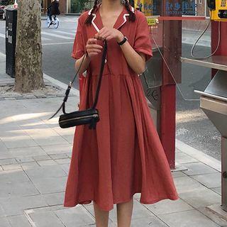 Drawstring Loose-fit Midi Dress