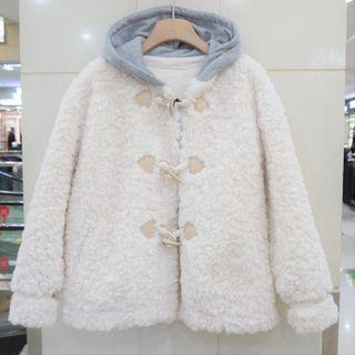 Hooded Fluffy Duffle Jacket
