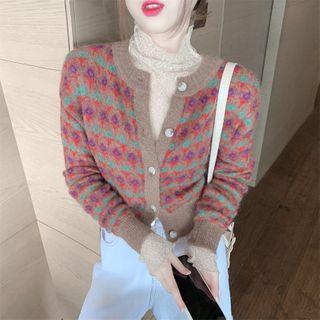 Patterned Cardigan / Lace Top