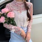 Long-sleeve Floral Print Top / Camisole Top