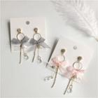 Faux Pearl Lace Bow Fringed Earring