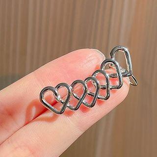 Heart Alloy Cuff Earring 1 Pc - Silver - One Size