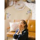 Pleated Embroidery Sweatshirt
