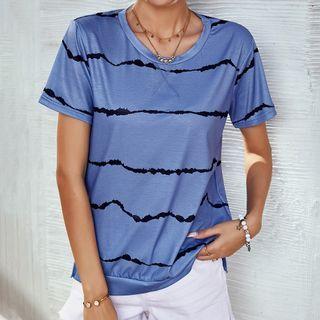 Striped Crew Neck Short Sleeve T-shirt