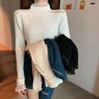 High-neck Lace Knit Top