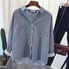Pinstriped Shirt Denim Blue - One Size