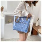 Floral Print Pvc Tote Bag