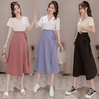 High-waist Wrapped A-line Skirt