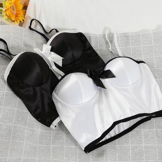 Spaghetti Strap Two Tone Corset Top