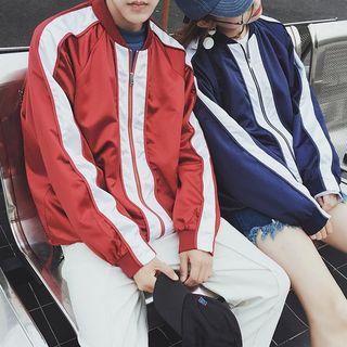 Couple Color Block Baseball Jacket