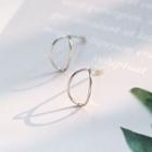 Layered Sterling Silver Earring 1 Pair - Semicircle - Earrings - One Size