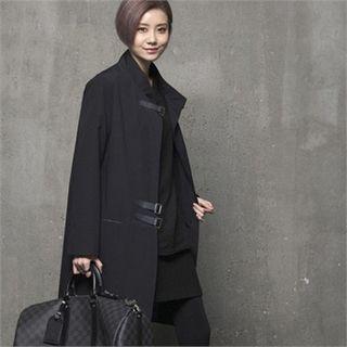 Stand-collar Buckle-closure Coat