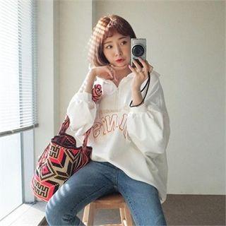 Lettering Oversized Anorak Hoodie