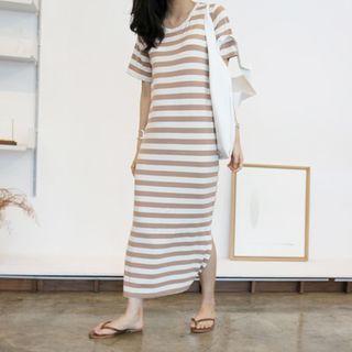 Striped Maxi T-shirt Dress