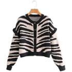 Zebra Cardigan 9295 - Zebra - Black & Off White - One Size